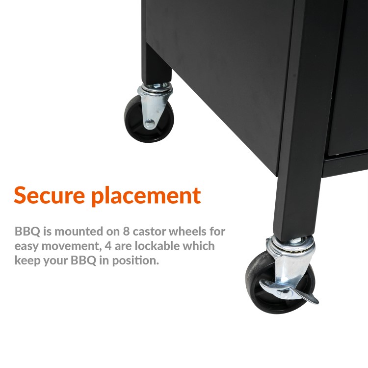 GRADE A2 - The Texas Outdoor Elite 4 Burner Gas BBQ Kitchen in Black