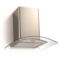 electriQ 70cm Curved Clear Glass Chimney Cooker Hood Stainless Steel