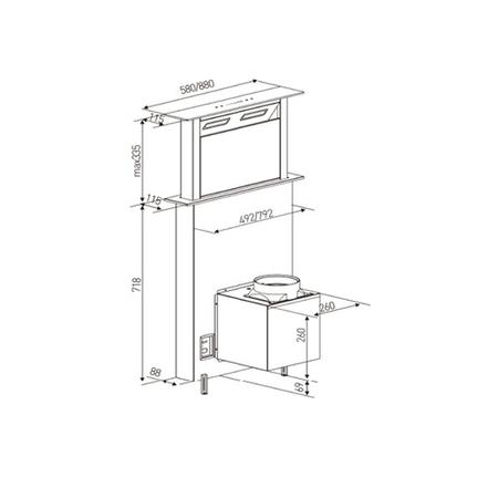 Refurbished electriQ EIQCHDD90 90cm Downdraft Cooker Hood