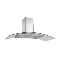 electriQ 100cm Curved Glass Chimney Cooker Hood - Stainless Steel