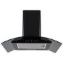 electriQ 60cm Touch Control Curved Glass Cooker Hood - Black