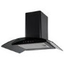 electriQ 60cm Touch Control Curved Glass Cooker Hood - Black