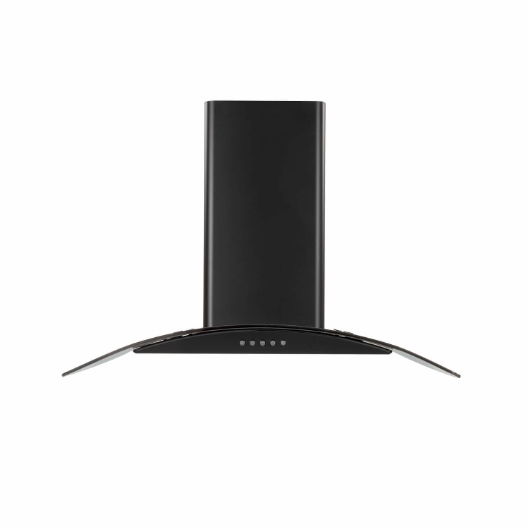 electriQ 60cm Curved Glass Cooker Hood - Black