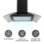 electriQ 60cm Curved Glass Cooker Hood - Black