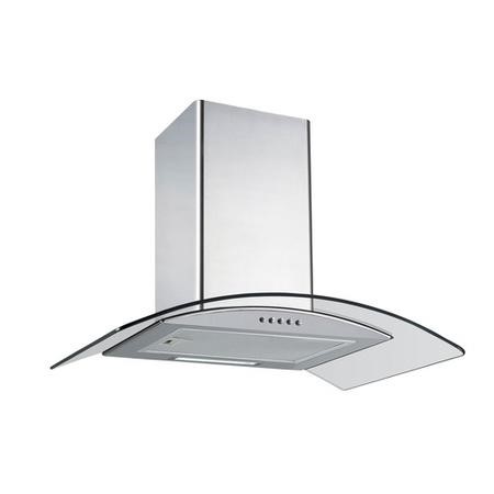 electriQ 60cm Curved Glass Chimney Hood Stainless Steel