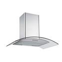 electriQ 60cm Curved Glass Chimney Hood - Stainless Steel