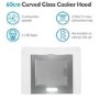 electriQ 60cm Curved Glass Chimney Hood - Stainless Steel