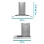 electriQ 60cm Curved Glass Chimney Hood - Stainless Steel