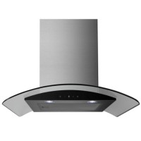 Refurbished electriQ EIQCURV60SCTOUCH 60cm Curved Glass Touch Control Chimney Cooker Hood Stainless Steel