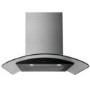 GRADE A1 - electriQ 60cm Stainless Curved Glass Touch Control Chimney Cooker Hood  