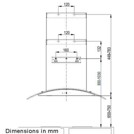 GRADE A1 - electriQ 60cm Stainless Curved Glass Touch Control Chimney Cooker Hood 