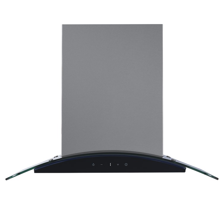 Refurbished electriQ EIQCURV60SCTOUCH 60cm Curved Glass Touch Control Chimney Cooker Hood Stainless Steel