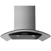GRADE A1 - electriQ 60cm Stainless Steel Curved Glass Chimney Cooker Hood