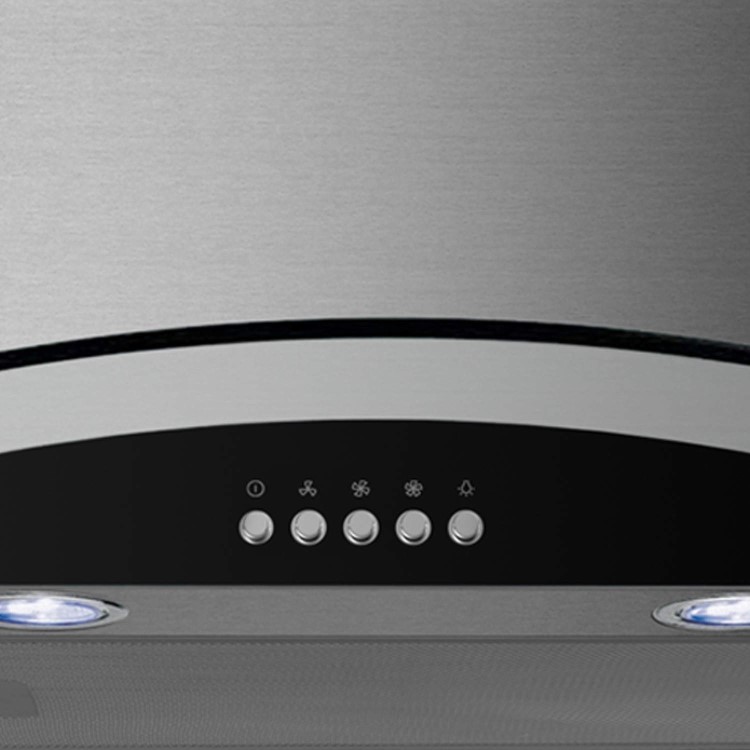 GRADE A1 - electriQ 60cm Stainless Steel Curved Glass Chimney Cooker Hood  - Now with 5 Years warranty
