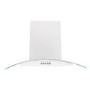 GRADE A1 - electriQ 60cm Curved Glass White Push Button Chimney Cooker Hood  -  5 Year warranty