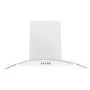 GRADE A1 - electriQ 60cm Curved Glass White Push Button Chimney Cooker Hood  -  5 Year warranty