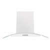 electriQ 60cm Curved Glass White Push Button Chimney Cooker Hood  -  5 Year warranty