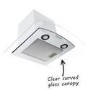 GRADE A1 - electriQ 60cm Curved Glass White Push Button Chimney Cooker Hood  -  5 Year warranty