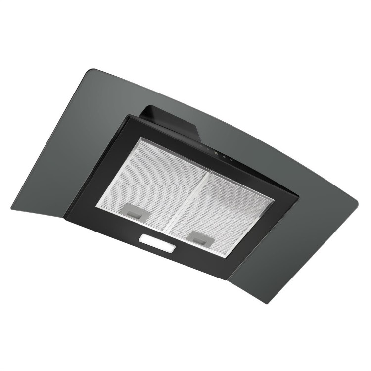 electriQ 90cm Touch Control Curved Glass Cooker Hood - Black