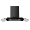 Refurbished electriQ 90cm Curved Glass Touch Control Chimney Cooker Hood - Black