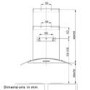 GRADE A1 - electriQ 90cm Curved Glass Satin Black Push Button Chimney Cooker Hood  