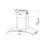 electriQ 90cm Curved Glass Push Button Chimney Cooker Hood - Black