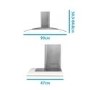 Refurbished electriQ 90cm Curved Glass Chimney Cooker Hood Stainless Steel