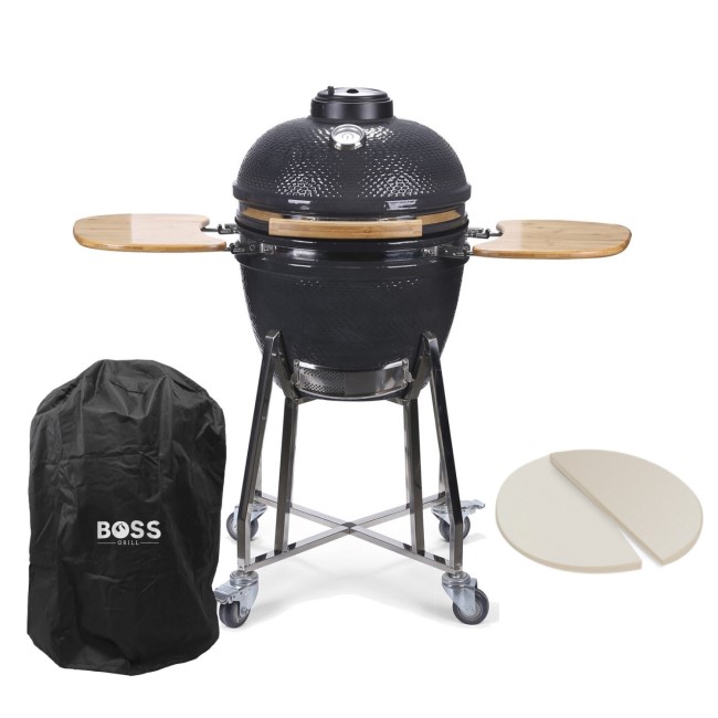 Boss Grill The Egg 18 Inch Ceramic Kamado Style Charcoal Egg BBQ