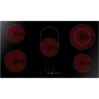 GRADE A1 - ElectriQ 90cm 5 zone Ceramic Bevelled Edge Schott Glass Hob