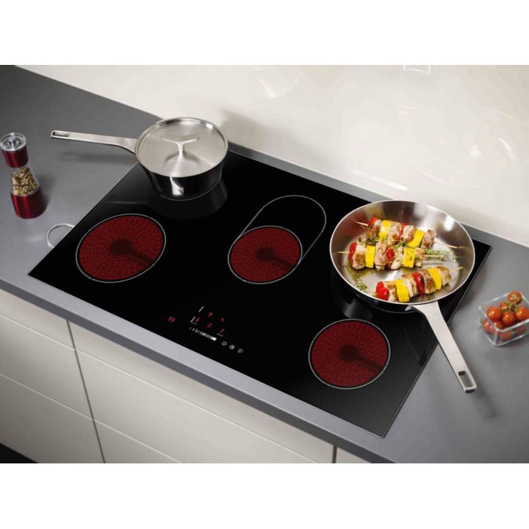 GRADE A1 - ElectriQ 90cm 5 zone Ceramic Bevelled Edge Schott Glass Hob