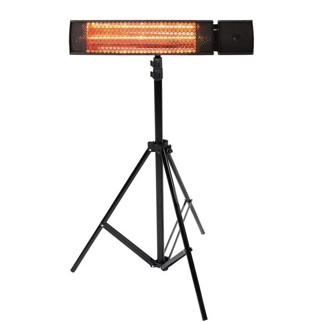 electriQ Wall Mounted Electric Patio Heater - 2kW with Remote Control u0026  Removeable Tripod EIQEWMRTOF | Appliances Direct