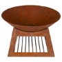 ElectriQ Round Oxidised Steel Fire Pit – Wood & Charcoal Outdoor Burner