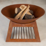 ElectriQ Round Oxidised Steel Fire Pit – Wood & Charcoal Outdoor Burner