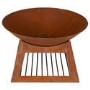 ElectriQ Round Oxidised Steel Fire Pit – Wood & Charcoal Outdoor Burner