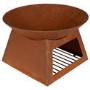 ElectriQ Round Oxidised Steel Fire Pit – Wood & Charcoal Outdoor Burner