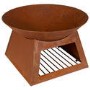 ElectriQ Round Oxidised Steel Fire Pit – Wood & Charcoal Outdoor Burner