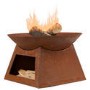 ElectriQ Round Oxidised Steel Fire Pit – Wood & Charcoal Outdoor Burner