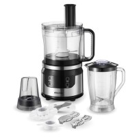 GRADE A1 - ElectriQ Touch Control Multifunctional Food Processor in Stainless Steel and Black - EIQFPPREM