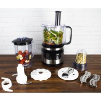 GRADE A1 - ElectriQ Touch Control Multifunctional Food Processor in Stainless Steel and Black - EIQFPPREM