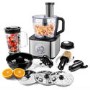 electriQ 10-in-1 1100W Multifunctional Food Processor with Blender in Stainless Steel and Black