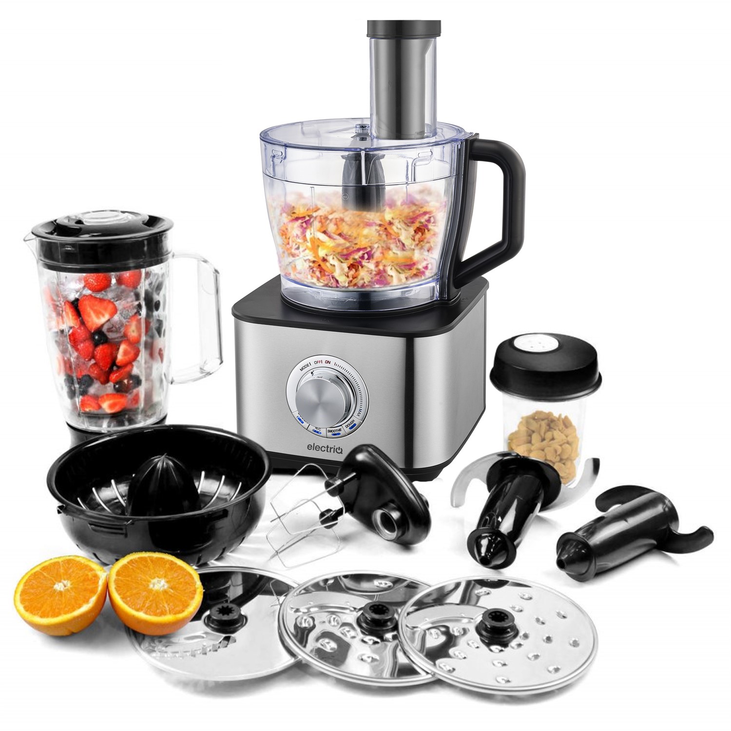 electriQ 10-in-1 1100W Multifunctional Food Processor with Blender in ...
