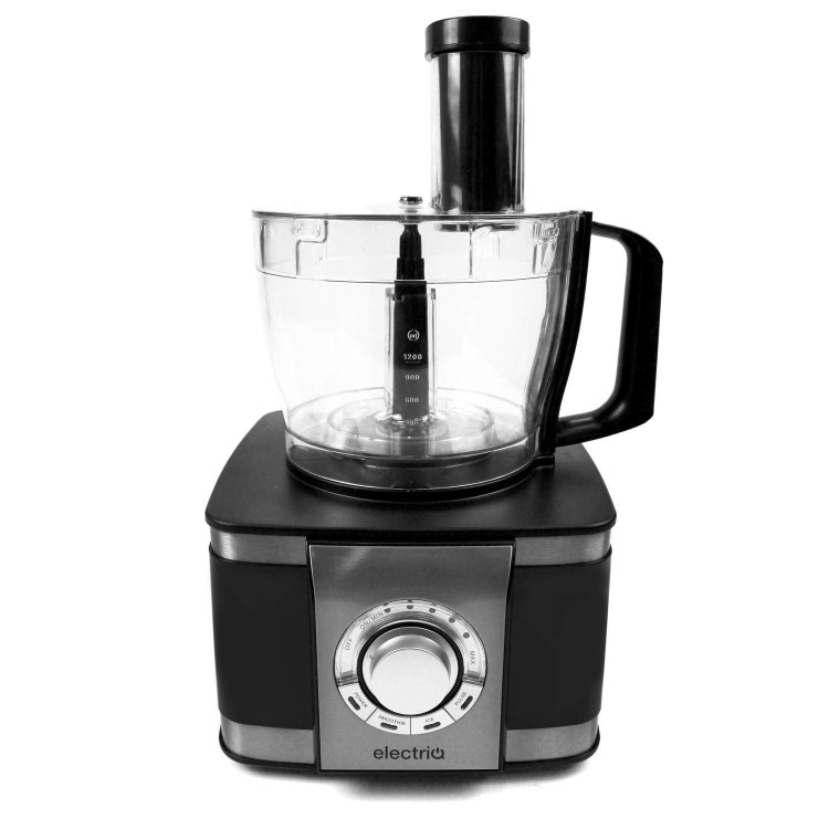 GRADE A1 - electriQ 10-in-1 1100W Multifunctional Food Processor in Stainless Steel and Black