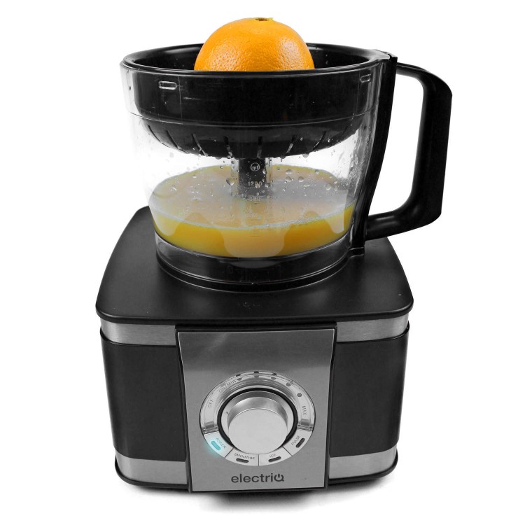 GRADE A1 - electriQ 10-in-1 1100W Multifunctional Food Processor in Stainless Steel and Black