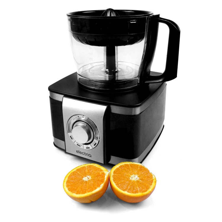 GRADE A1 - electriQ 10-in-1 1100W Multifunctional Food Processor in Stainless Steel and Black