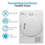 GRADE A2 - electriQ 8kg Freestanding Condenser Tumble Dryer - White