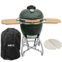 Boss Grill The Egg XL - 22 Inch Ceramic Kamado Style Charcoal Smoker BBQ Grill - In Green