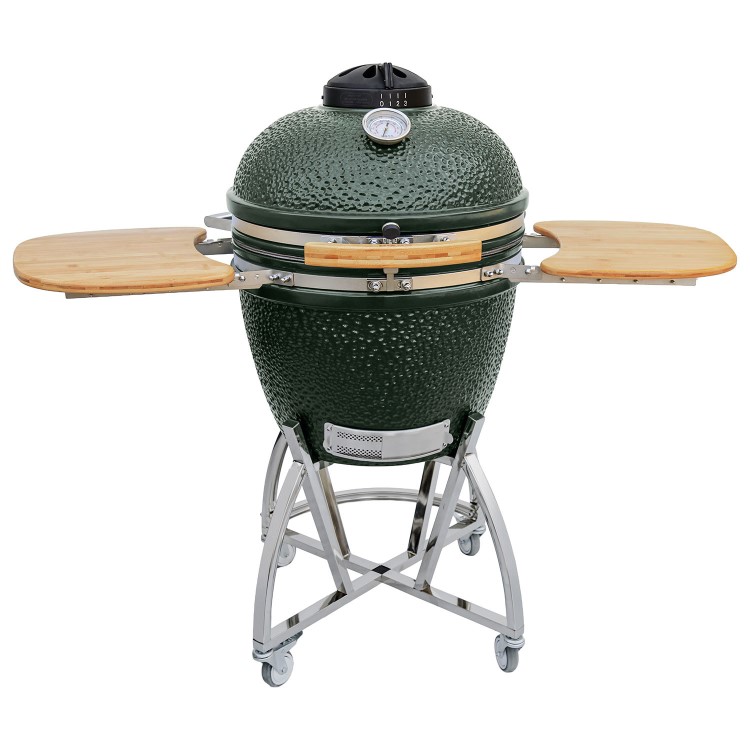 Boss Grill The Egg XL - 22 Inch Ceramic Kamado Style Charcoal Smoker BBQ Grill - In Green