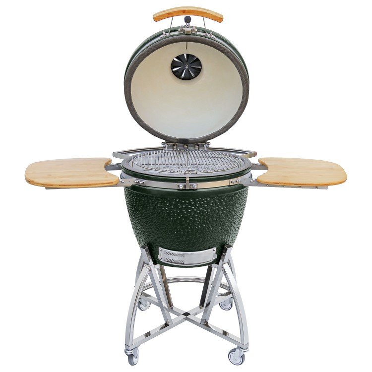 Boss Grill The Egg XL - 22 Inch Ceramic Kamado Style Charcoal Smoker BBQ Grill - In Green