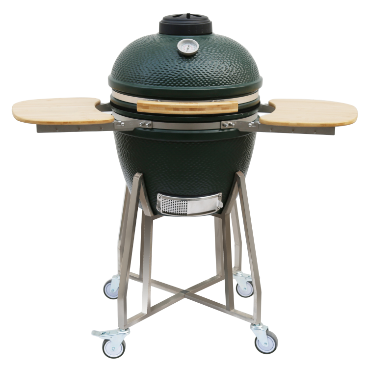 Refurbished Boss Grill The Egg - 18 Inch Ceramic Kamado Style Charcoal Egg BBQ Grill - Green