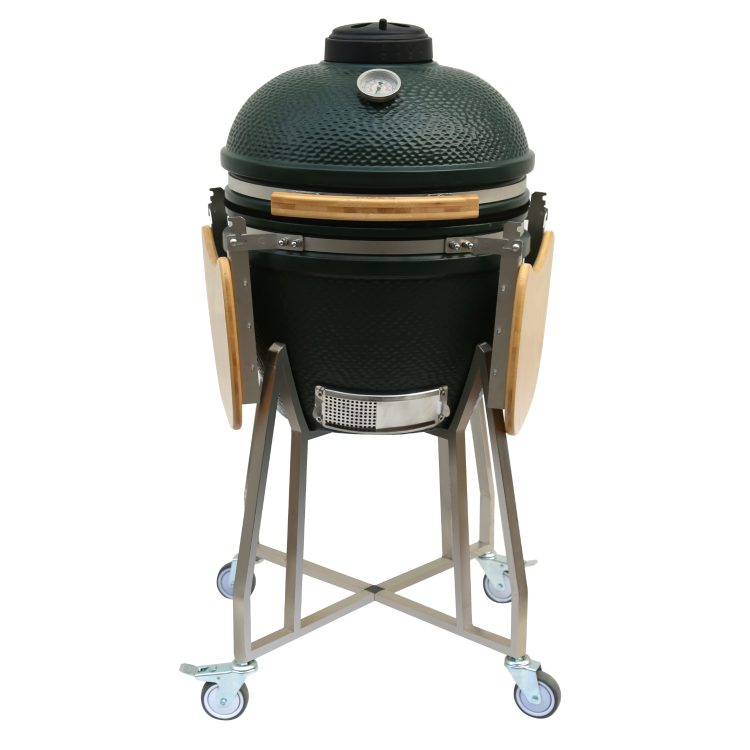 Refurbished Boss Grill The Egg - 18 Inch Ceramic Kamado Style Charcoal Egg BBQ Grill - Green